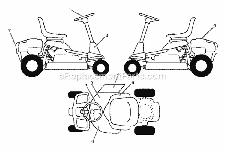 Decals Diagram and Parts List for WE261 2011-10 - 96022000702 Weed Eater Lawn Tractor